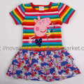 Nova children wear  baby girl Floral Skirt in rainbow color H4649